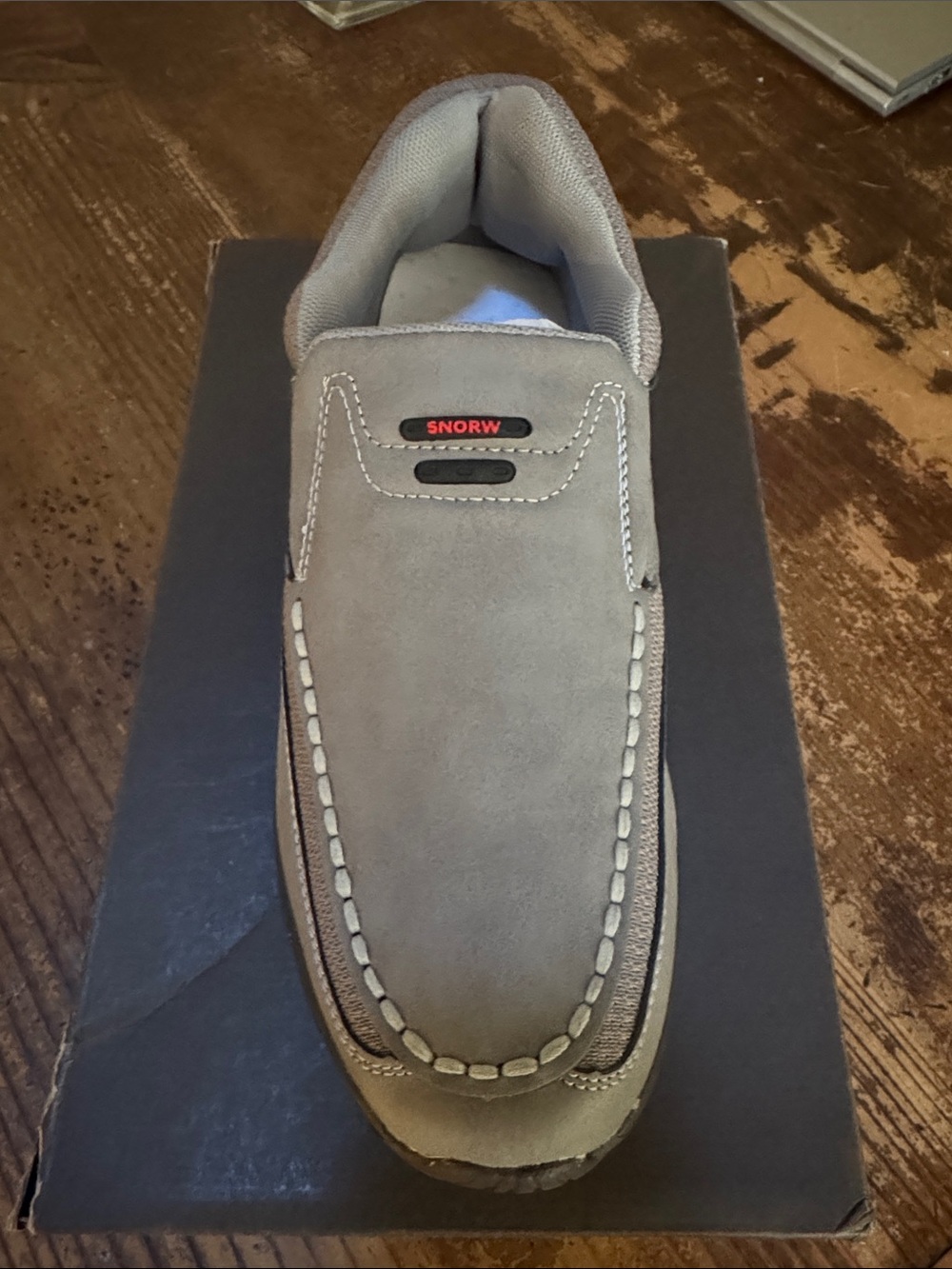 Florsheim Gray Suede Slip-On Loafer with Contrast Stitch